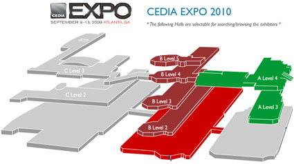 План выставки CEDIA 2010. Атланта